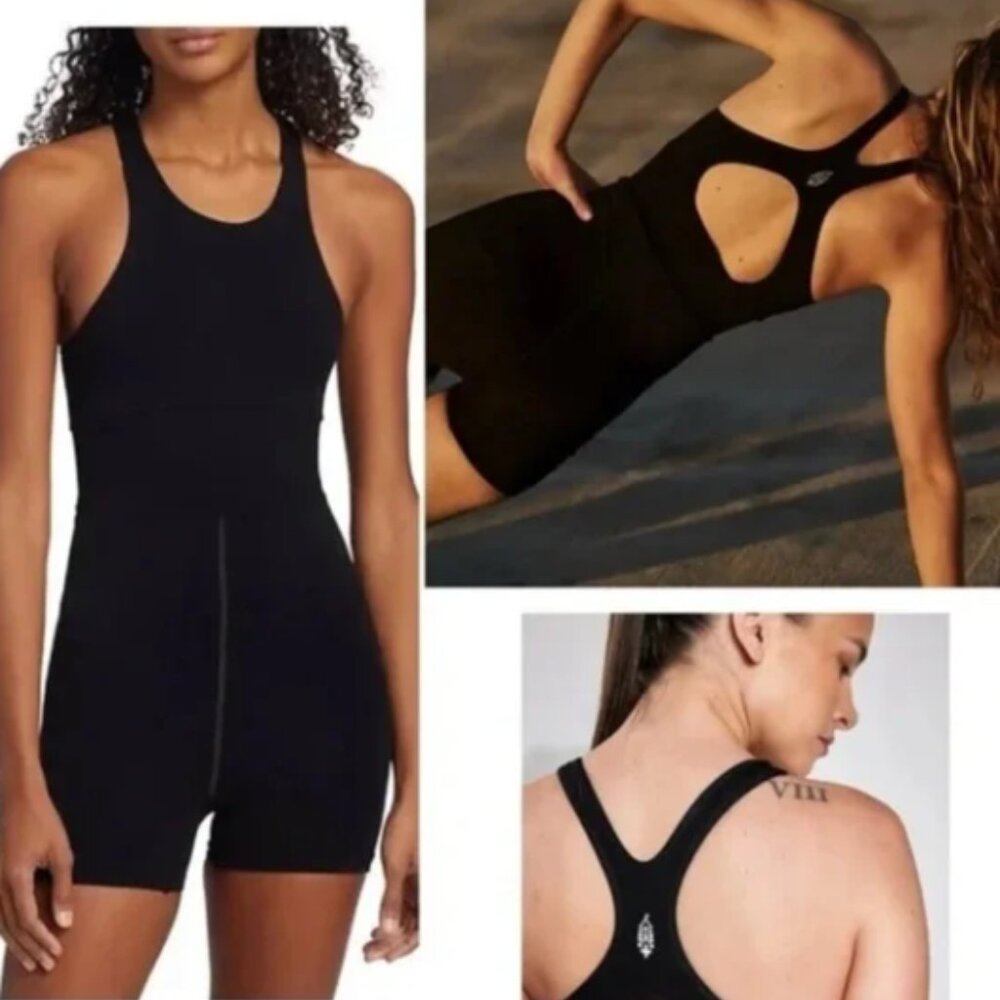 FREE PEOPLE MOVEMENT X-Small Small Every Single Time Runsie Black Yoga Workout